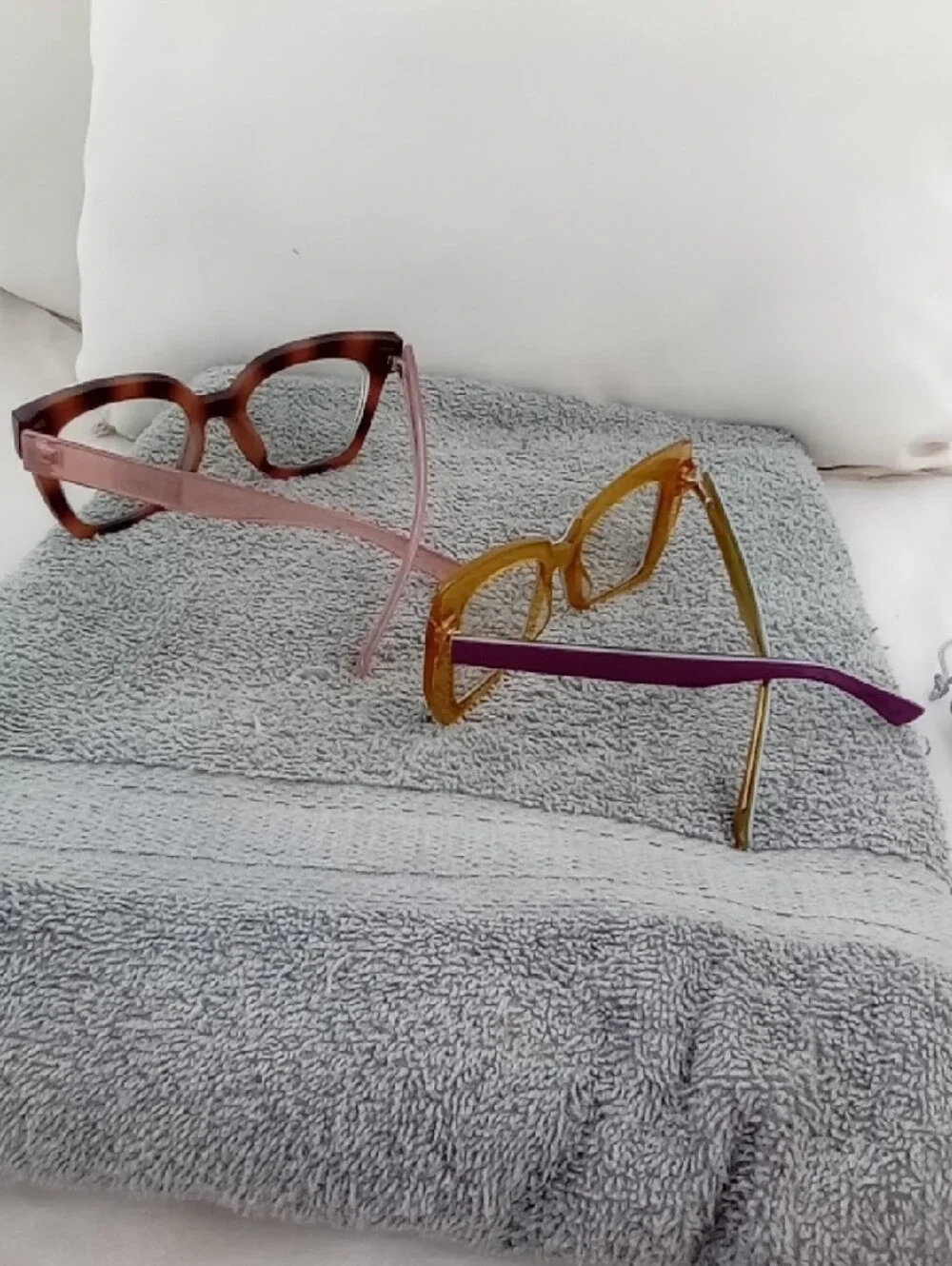 Stylish Women's Square Frame Glasses - Purple & Brown